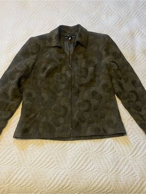 Norton McNaughton Olive Green Floral Zip Jacket